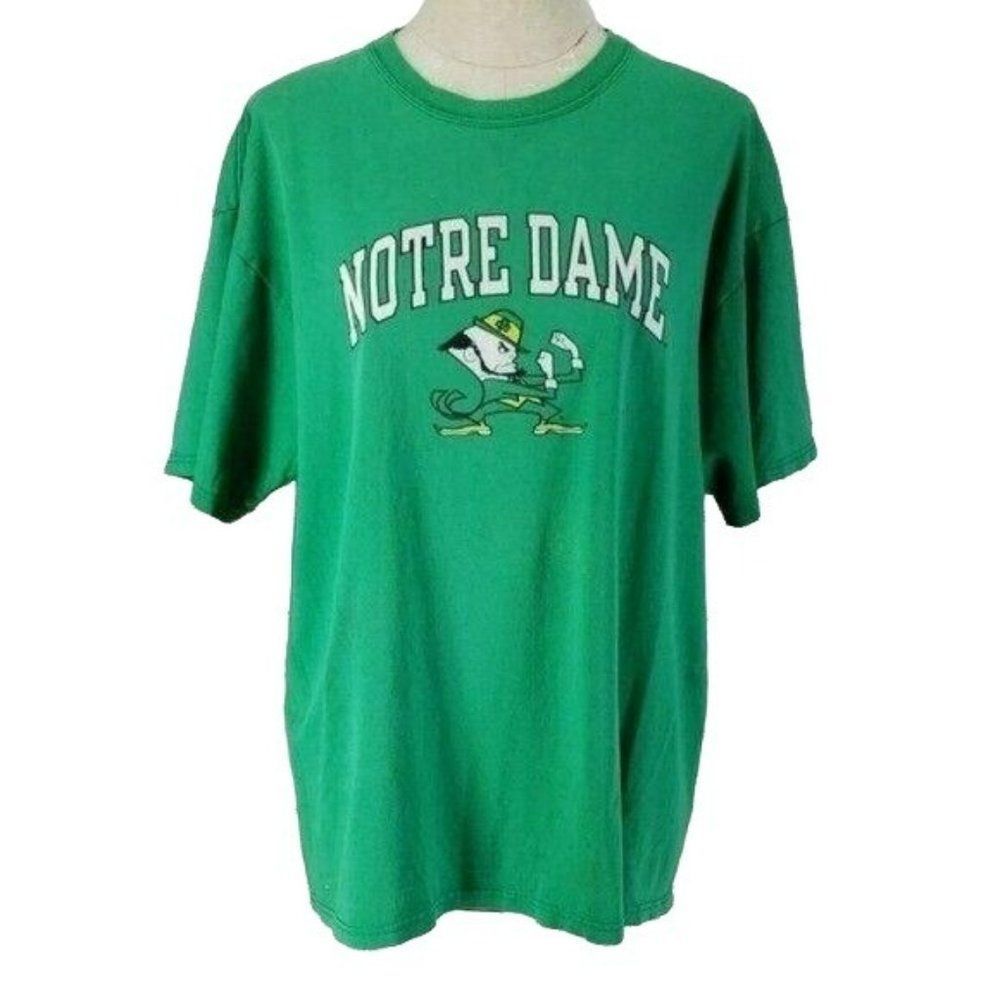 Champion Notre Dame Vintage 90s Men's Football Green Fighting Irish T Shirt XL